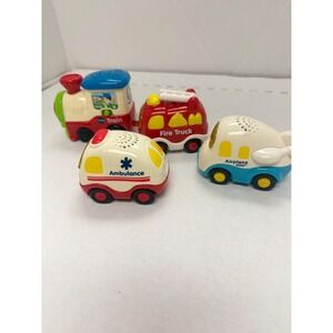 VTech Go Go Smart Wheels Lot of 4 Train Fire Truck Ambulance Airplane Toys works